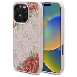 Guess telefonetui til iPhone 16 Pro MagSafe 4G Blomsterprint - Lyserød