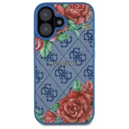 Guess telefonetui til iPhone 16 MagSafe 4G Blomsterprint - Blå