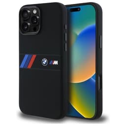 BMW Mobilskal till iPhone 16 Pro Max MagSafe Silikon Middle Stripe - Svart