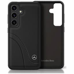 Mercedes Mobilskal till Galaxy S25 Läder Curved Stitches - Svart