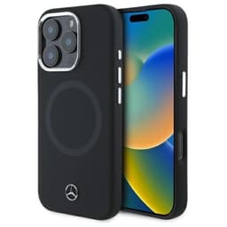 Mercedes telefontaske til iPhone 16 Pro Max MagSafe Silikone Tonal Logo - Sort