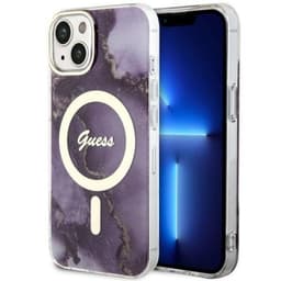 Guess Mobilskal till iPhone 14 MagSafe Guld Marble - Lila
