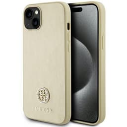 Guess Mobilskal till iPhone 15 Plus Strass Metal Logo - Guld