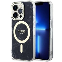 Guess Mobilskal till iPhone 14 Pro MagSafe Marble - Svart
