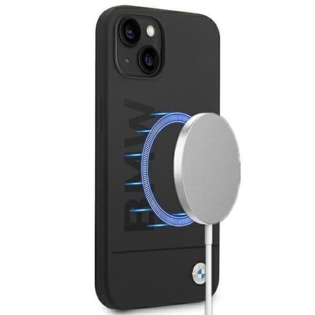 BMW iPhone 14 Plus Skal Magsafe Silicone Signature Logo - Svart