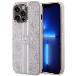 Guess Mobilskal till iPhone 13 Pro/13 MagSafe Printed Stripes - Rosa