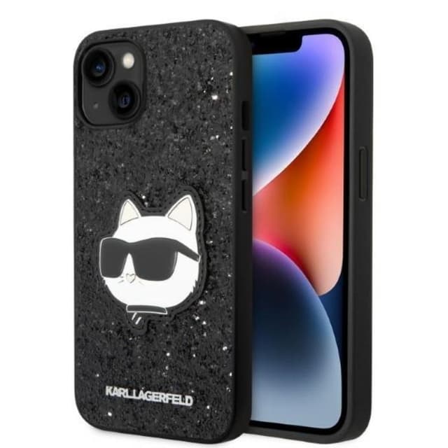 Karl Lagerfeld iPhone 14 Plus Skal Glitter Choupette Patch