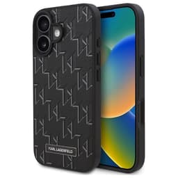 Karl Lagerfeld Mobilskal till iPhone 16 Plus MagSafe Hot Stamp - Svart
