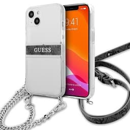 Guess Gray Strap Silver Chain Skal iPhone 13 mini - Transparent
