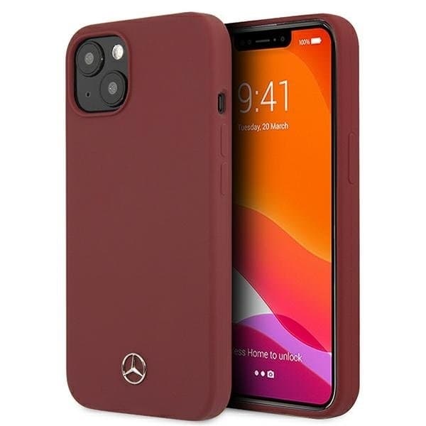 Mercedes Silicone Line Taske til iPhone 13 - Rød