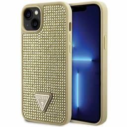 Guess Mobilskal till iPhone 14 Rhinestone Triangle - Guld