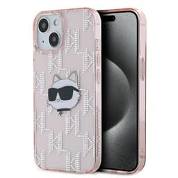Karl Lagerfeld Mobilskal till iPhone 14/15/13 IML Choupette Head - Rosa