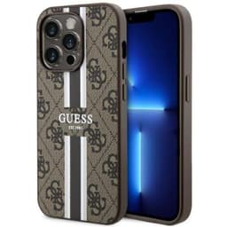 Guess Mobilskal till iPhone 14 Pro MagSafe Printed Stripes Brun