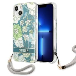 Guess iPhone 13 Skal Flower Strap - Grön