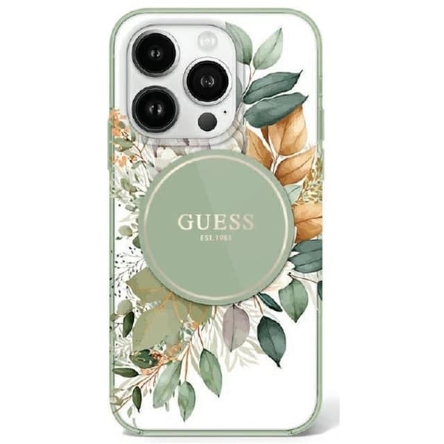 Guess Mobilskal till iPhone 16 Pro MagSafe IML Flower & Tonal Circle