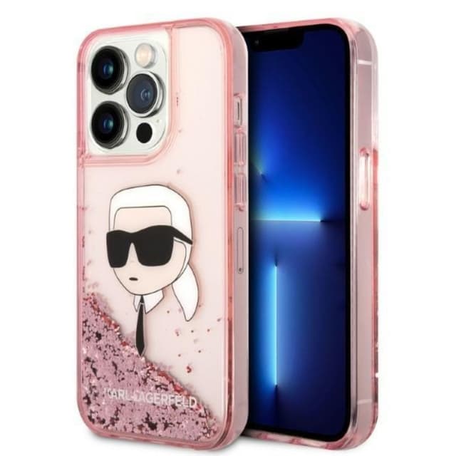 Karl Lagerfeld iPhone 14 Pro Max Skal Liquid Glitter Head