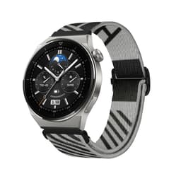 Justerbar elastisk klokkereim i nylon, kompatibel med Huawei GT3 Pro/Buds grå + svart 22 mm