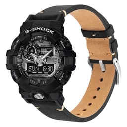 Aito nahkaranneke Casio G-SHOCK DW-5600/GWB5600/GA-2100 -kelloille Musta model 1