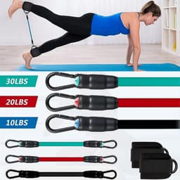 Ankelremssæt til kabelmaskiner (grønne, blå, sorte remme + 2 ankelmanchetter)