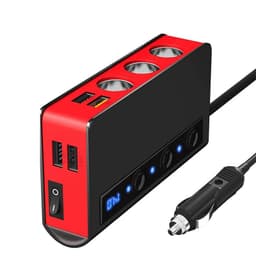 180W Billaddare med Digital Display Svart+röd