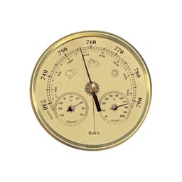 130mm Analogt Barometer med Termometer og Hygrometer - 3-i-1 Værstasjon Gull