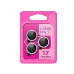 Bling Diamond Kameralinsebeskytter kompatibel med iPhone 17 Pro/17 Pro Max - Sølv Rhinestone Herdet Glass Linse Deksel