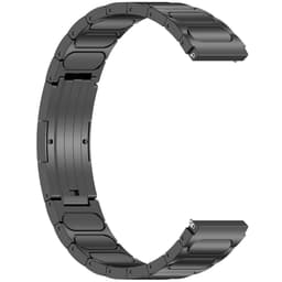 Klokkereim i titan + rustfritt stål, kompatibel med Huawei Watch og Samsung Watch - sammenleggbar lås, 18,5 cm x 2,2 cm Sort