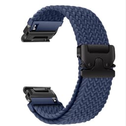 Elastisk nylonvevd klokkereim kompatibel med Garmin Fenix 8/7X Pro/955/965 hurtigutløsende magnetisk spenne Blå 26 mm