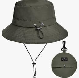 Bred Brättad Bucket Hat / Solhatt gräs färg