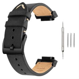 Klokkebånd i ekte skinn for Casio G-SHOCK DW-5600/GWB5600/GA-2100 Svart + svart