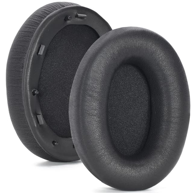 Svarta Öronkuddar i Lammskinn Kompatibla med Sony WH-1000XM3 - 2 st