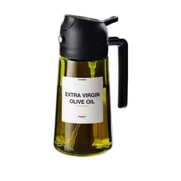 Sakeutettu lasinen öljysumutinpullo - 2-in-1 suihkuta ja kaada, valonkestävä Musta