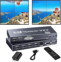NÖRDIC 4K 2x2 HDMI/DVI/USB-C Video Wall Controller 4-kanals TV-väggprocessor Stöd för 1xHDMI/DVI In, 4xHDMI＋1SPDIF Audio Out