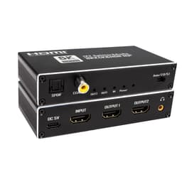 NÖRDIC HDMI 2.1 Splitter 8K60Hz 1 til 2 med innebygd extractor for SPDIF/koaksial/stereo