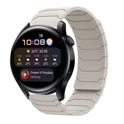 Silikon Magnetisk Klokkereim kompatibel med Samsung Watch 5/6/7, Huawei GT3/4/5 og Amazfit - 20/22mm Hvit 20 mm
