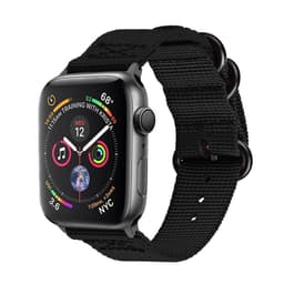 SKALO Nato-ranneke Nylon Apple Watch SE 3 44mm - Musta