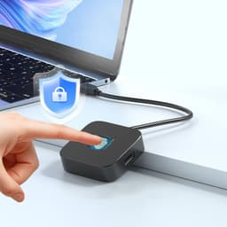 NÖRDIC USB A+C Fingeravtrycksläsare för Windows 10/11, Snabb matchande biometrisk fingeravtrycksläsare