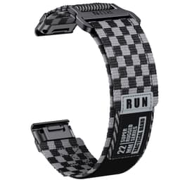 Garmin Fenix 8 Nylon Vevd Rem - Svart Grå 26 mm