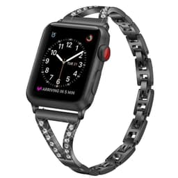 SKALO Smalt Metalarmbånd Bling Apple Watch Series 11 42mm - Sort