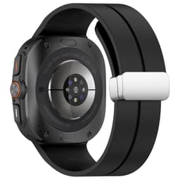 SKALO Samsung Galaxy Watch Ultra (2025) 47mm Silikoniranneke metallisolki Samsung Galaxy Watch Ultra (2025) 47mm - Musta