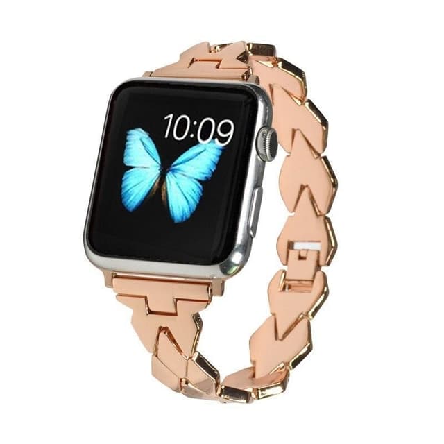 SKALO Metalarmbånd ""Braided"" Apple Watch Series 11 42mm - Rosa guld