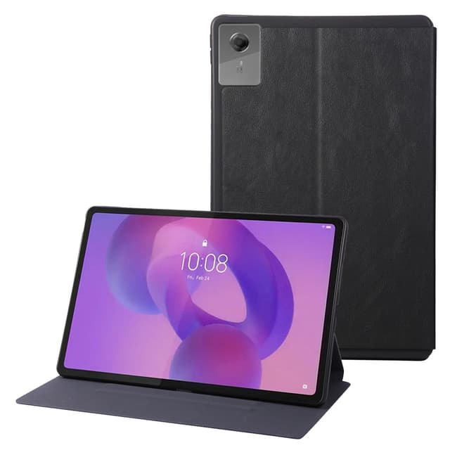 SKALO PU-Läder Fodral för Lenovo Idea Tab Plus - Svart