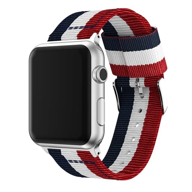 SKALO Nato-rem Metalspænde Apple Watch Series 11 42mm - Rød-Hvid-Blå
