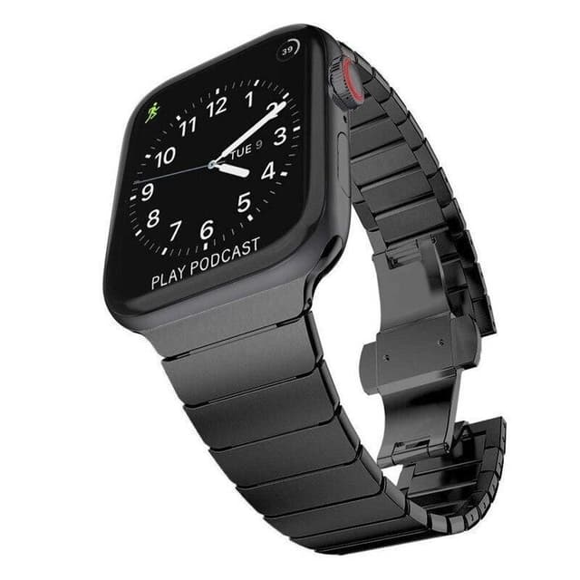 SKALO Metalarmbånd ""Flat"" Apple Watch SE 3 40mm - Sort
