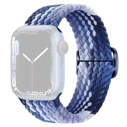 SKALO Punottu -ranneke Apple Watch SE 3 44mm - Sininen-Vaaleansininen