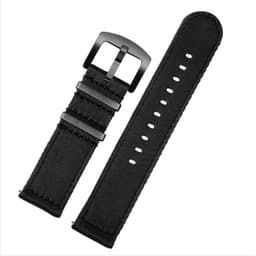 Nylonkangas kellon ranneke, yhteensopiva Omega/Swatch MoonSwatch Rolex -kellojen kanssa Musta 20 mm