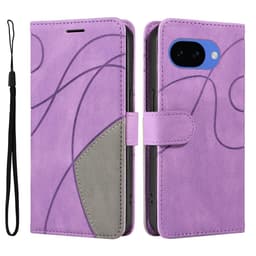 Til Google Pixel 10a Lommebokdeksel med Stativ Tofarget Design - Lilla