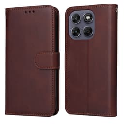 SKALO PU-läder Plånboksfodral för Motorola Moto G67 5G - Brun