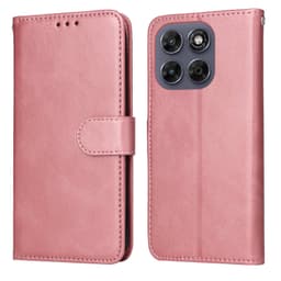 SKALO PU-læder Flip Cover til Motorola Moto G87 - Pink
