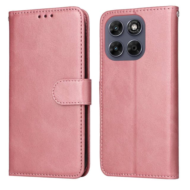 SKALO PU-læder Flip Cover til Motorola Moto G87 - Pink
